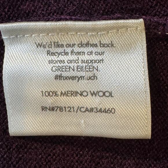 Eileen Fisher Size XL Purple 100% Merino Wool V-Neck Tunic Style Sweater Dress - Picture 5 of 5